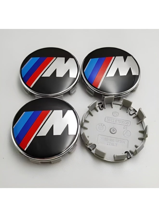 56mm Motor Sport Edition Wheel Center Hub Caps Set of 4 OEM Style Alloy Rim Covers Easy Fit Snap On Replacement Durable Caps Compatible with BMW Vehicles - Image 3